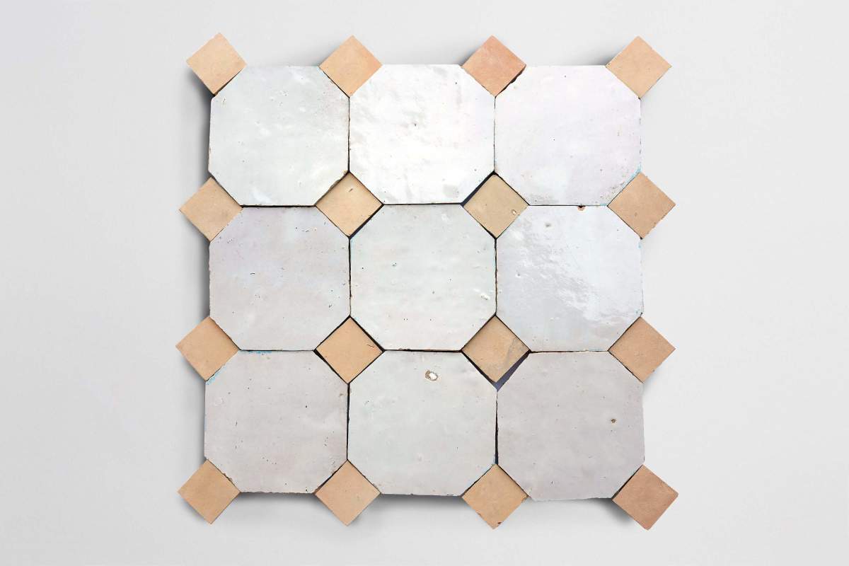 weathered white octagon | natural bouchon | zio & sons