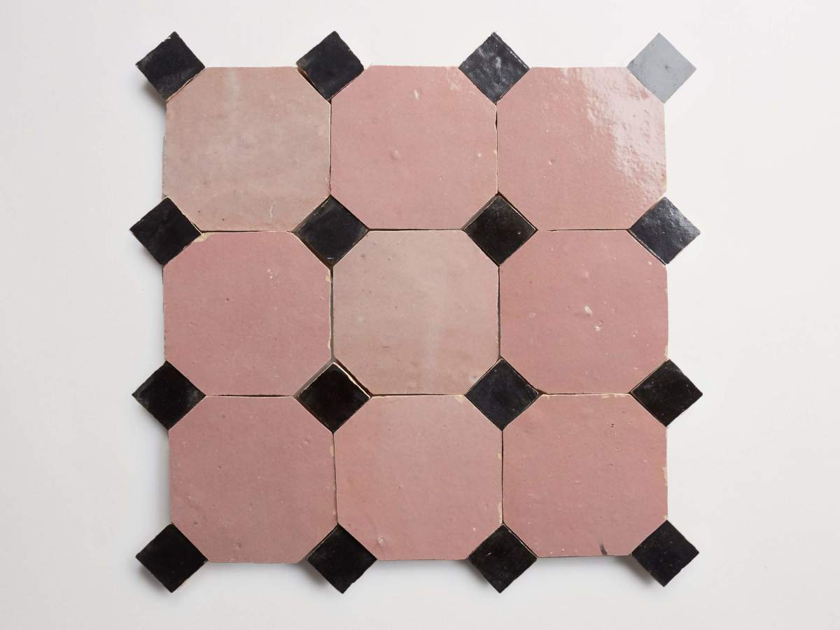 Vintage rose octagon & charred cedar bouchon zio & sons + tile.
