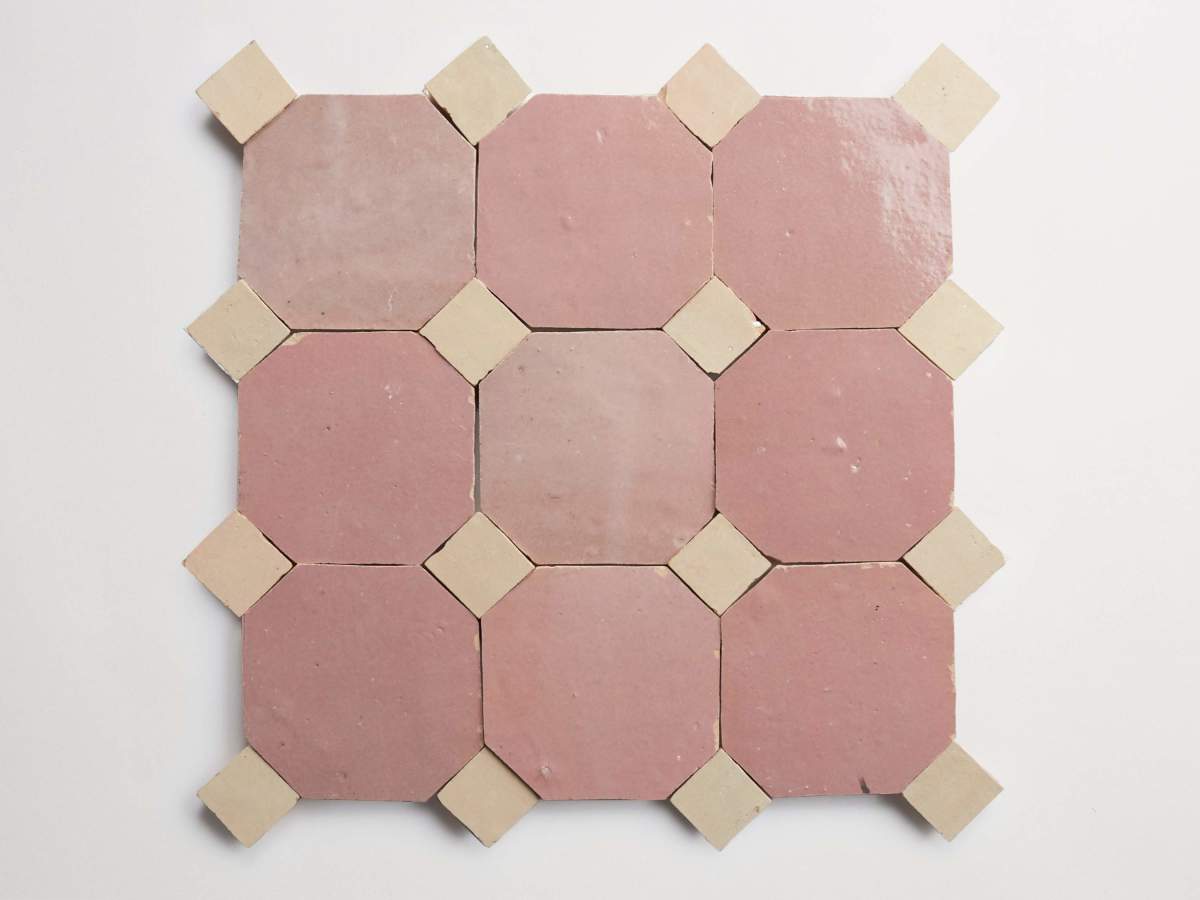 vintage rose octagon & natural bouchon | zio & sons + clé | clé tile