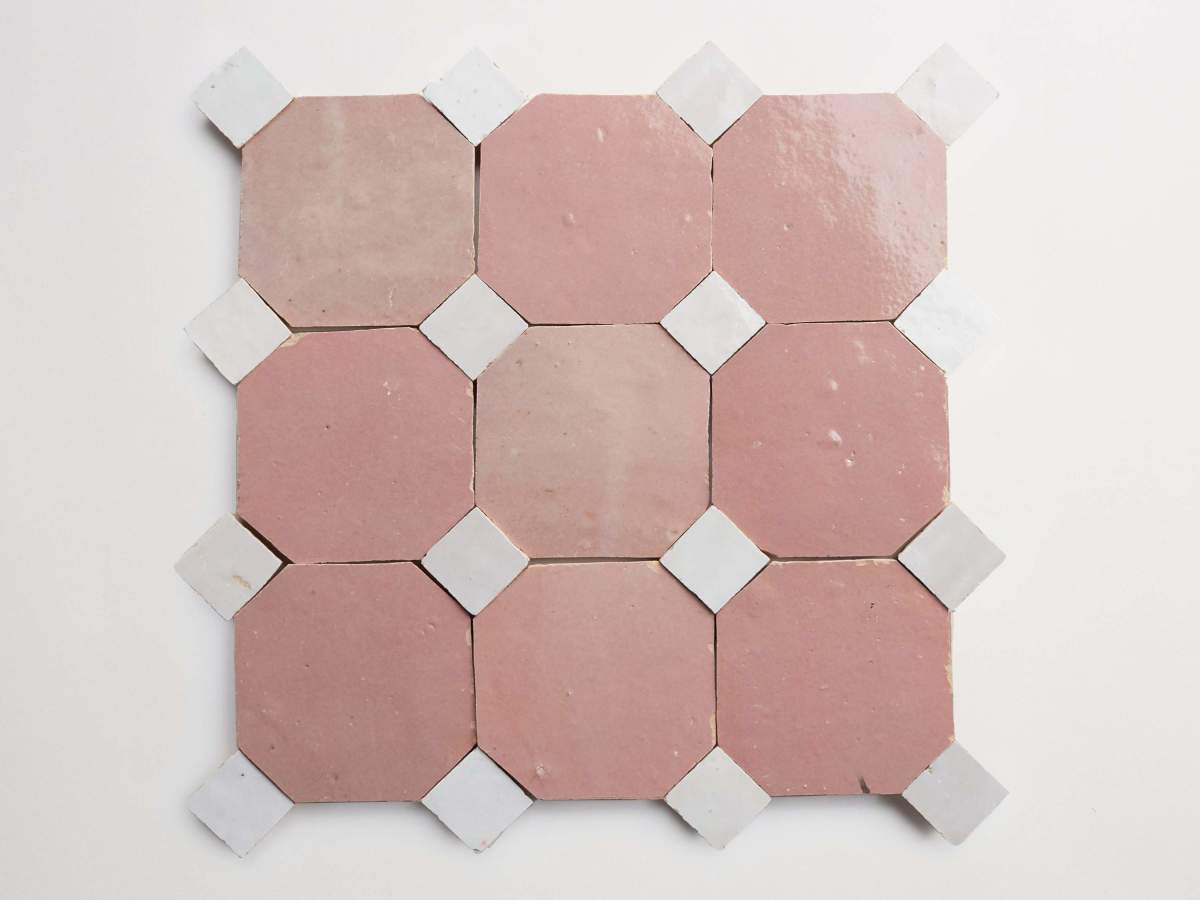 Vintage rose octagon & weathered white bouchon zio & sons + tile.