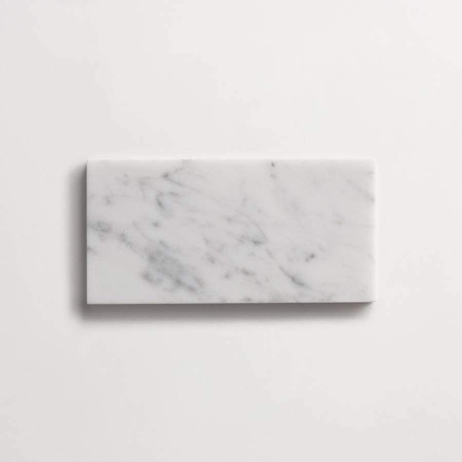 clé lapidary: legacy | subway | honed | carrara | sample ~ 3"x6"x⅜"