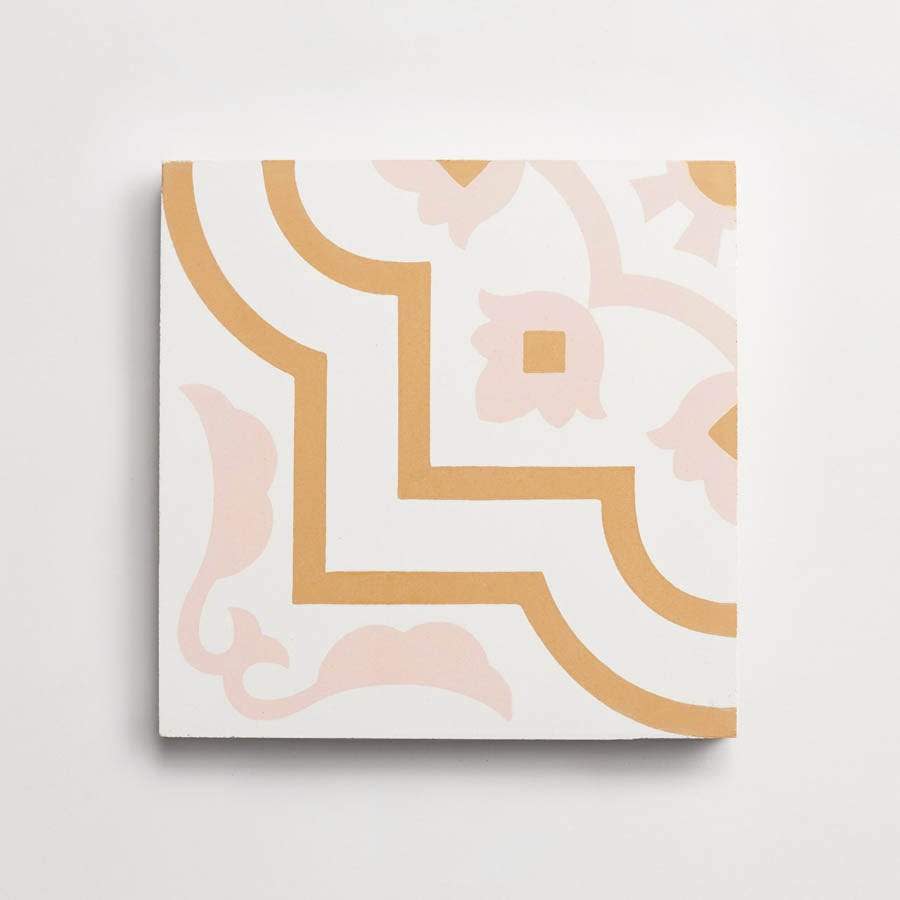 cement: london apothecary | grande | matte | white, mocha + curry | sample ~ 8"x8"x⅝"