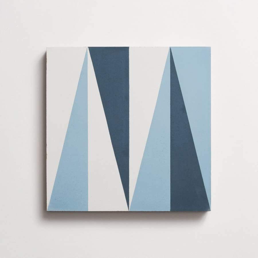 cement: point | grande | matte | federal blue, sky + white | sample ~ 8"x8"x⅝"