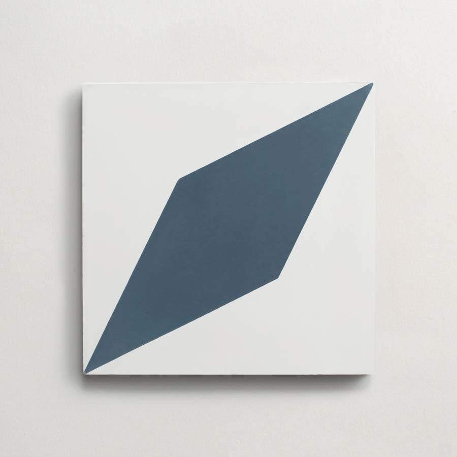 cement: xtra credit | grande | matte | white + federal blue | sample ~ 8"x8"x⅝"