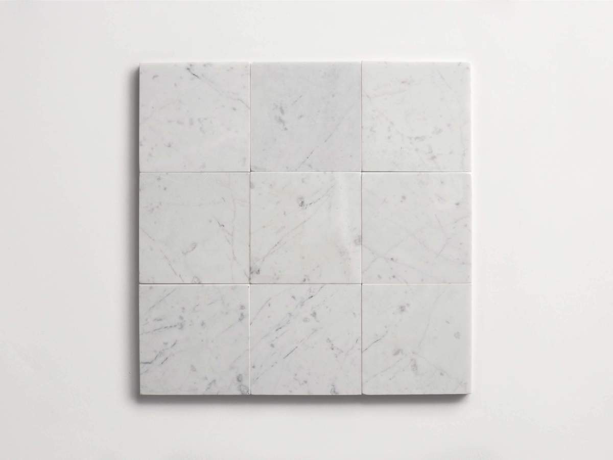 Tile carrara marble white stone 4x4 square.