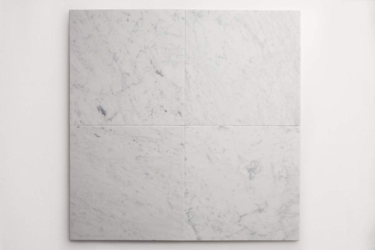 Tile carrara marble white stone 12x12 field tile.