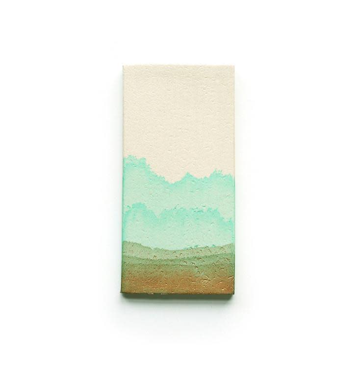 watermark: dip | mason | hand-painted | gold verdigris | mineral | sample ~ 4"x8"x⅜"