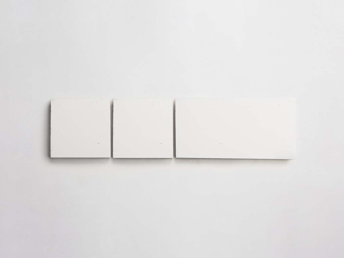 Cement tile solid color Square + Rectangle bundle White.