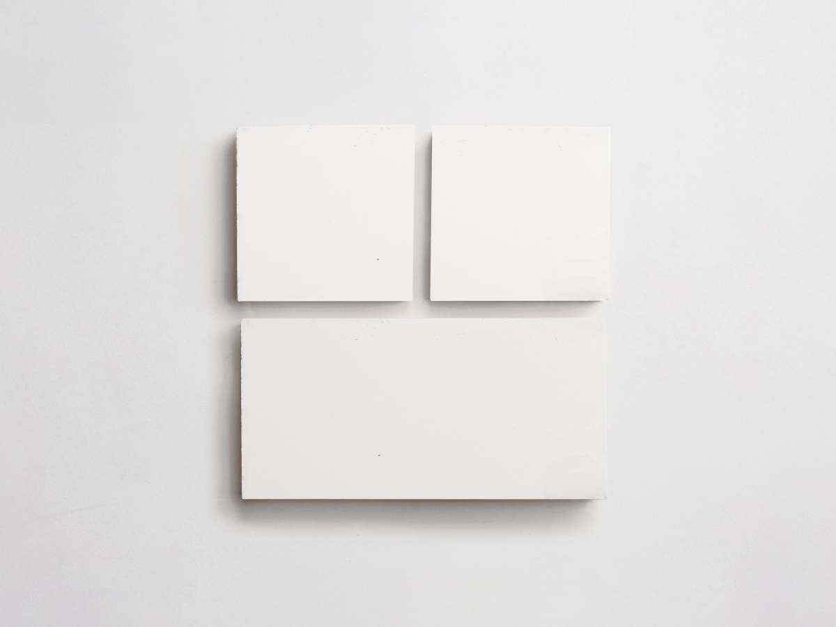 Cement tile solid color Square + Rectangle bundle White.