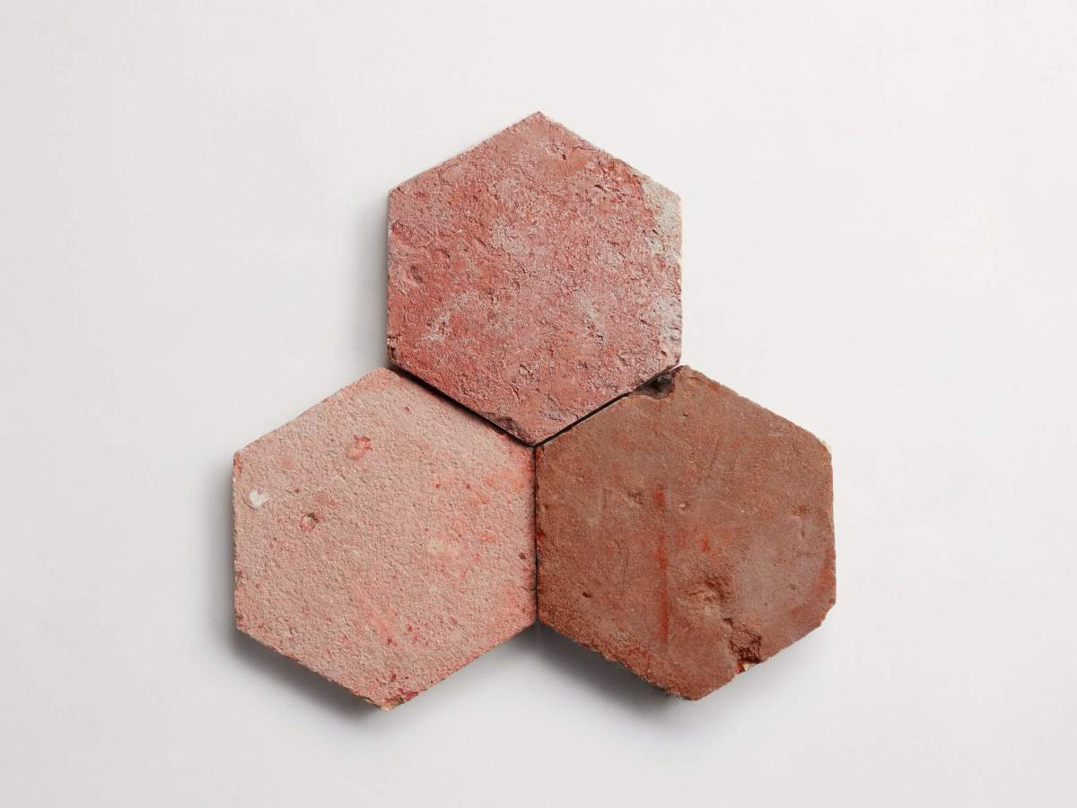 Antique terracotta provincial red hex tile.