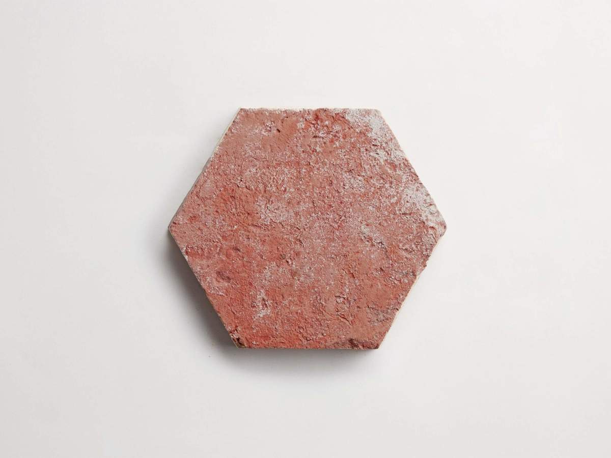 Antique terracotta provincial red hex tile.