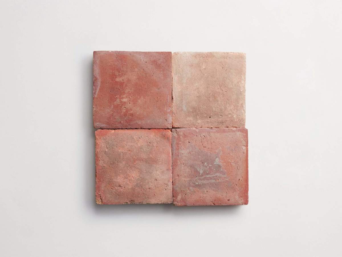Antique terracotta provincial red square tile.