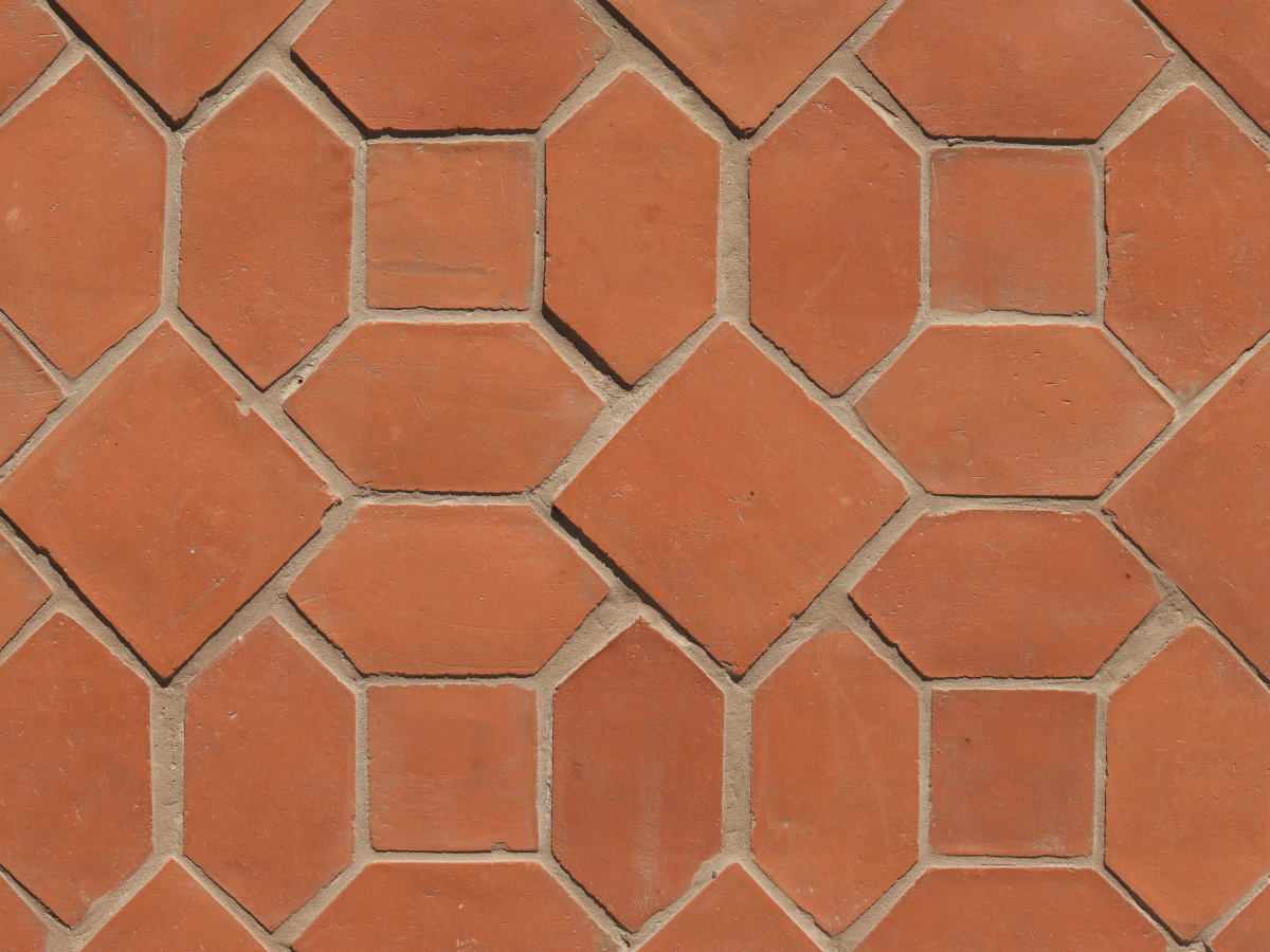 Terracotta Tile Square + Hex (mosaic) Unfinished Red Tile.