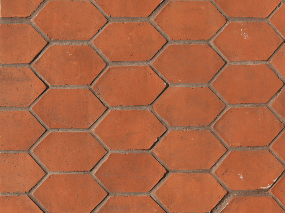 Terracotta Tile 4" Hex Unfinished Red Tile.