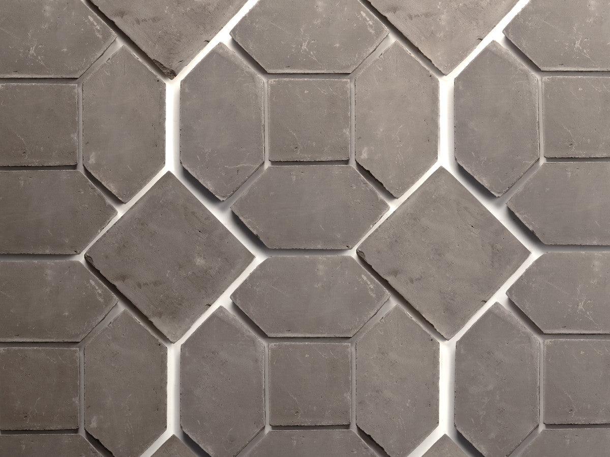 Terracotta Tile Square + Hex (mosaic) Unfinished Grey Tile.