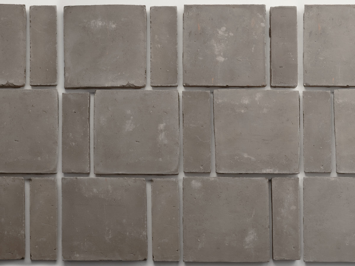 Terracotta Tile 4" Square + Rectangle Unfinished Grey Tile.