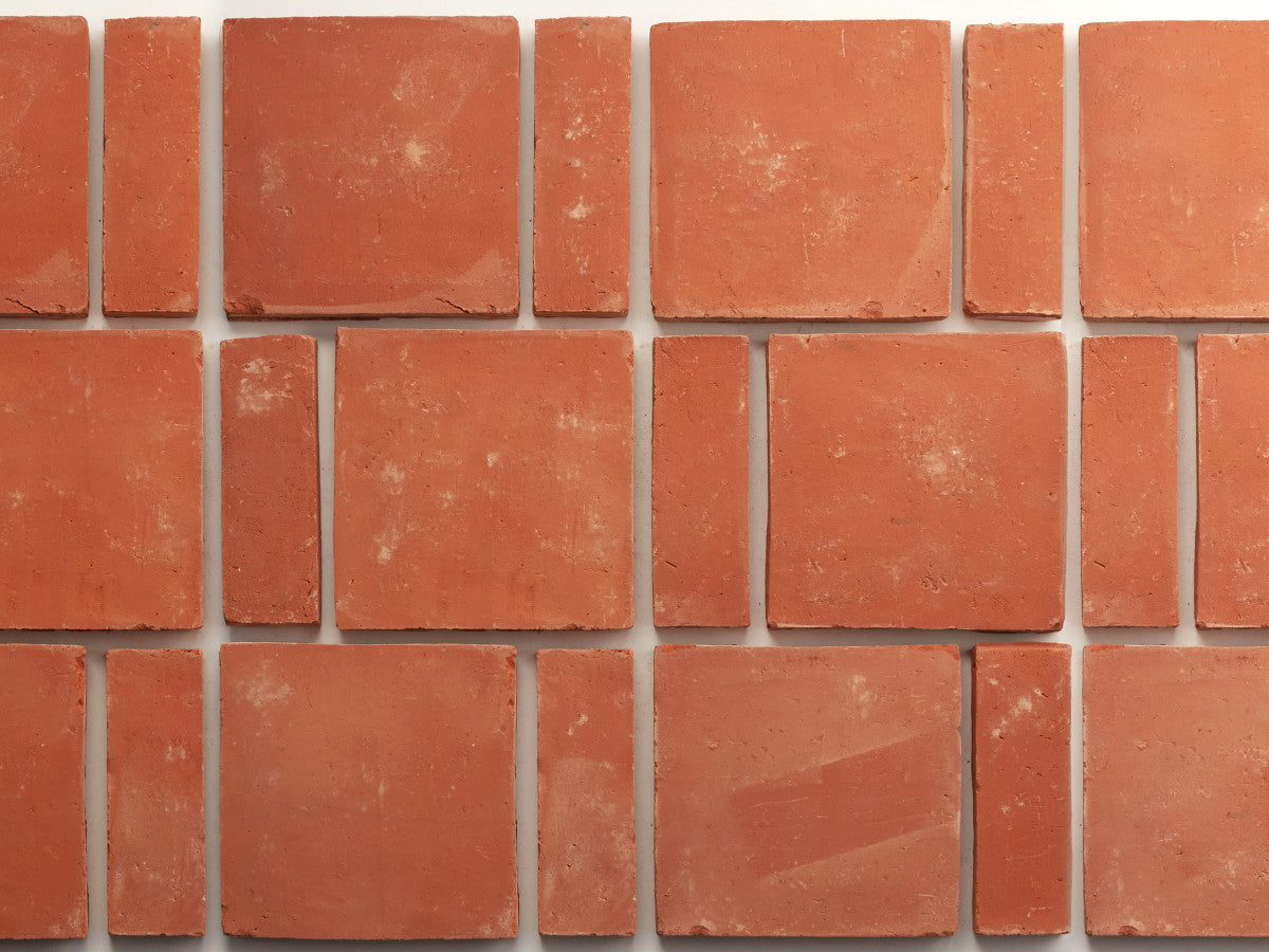 Terracotta Tile 4" Square + Rectangle Unfinished Red Tile.