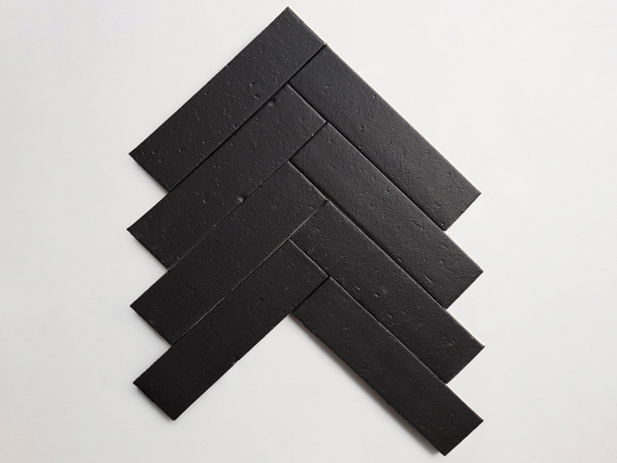 Modern farmhouse brick tile black matte 9.5 x2.5.