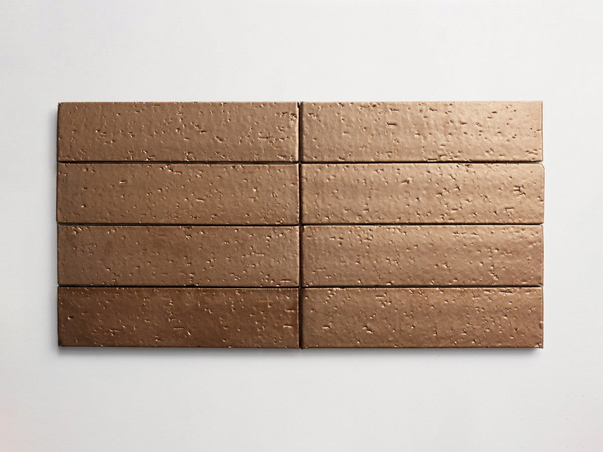 Modern farmhouse brick tile bronze gold matte 9.5 x2.5.