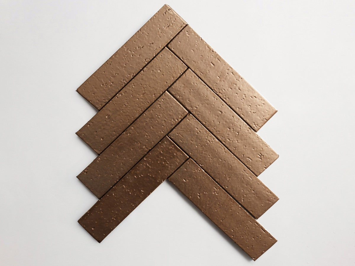 Modern farmhouse brick tile bronze gold matte 9.5 x2.5.