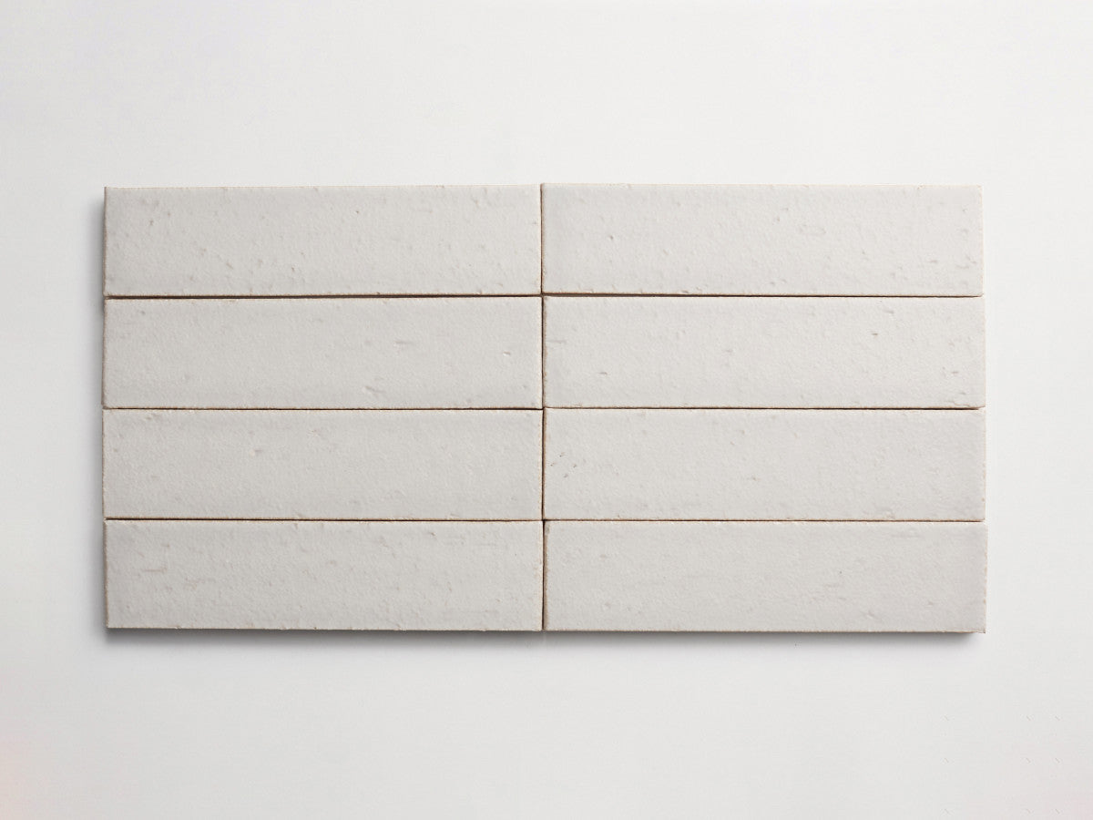 Modern farmhouse brick tile quarry white matte 9.5 x2.5.