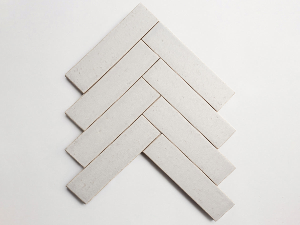 Modern farmhouse brick tile quarry white matte 9.5 x2.5.