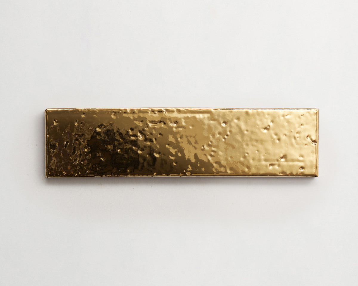 Modern farmhouse brick tile gilt gold gloss 9.5 x2.5.
