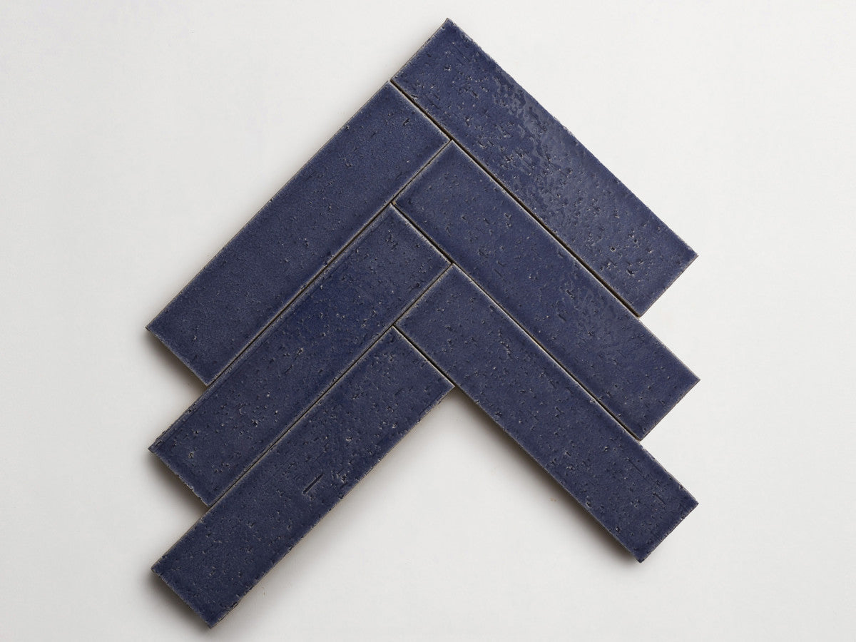 Modern farmhouse brick tile twilight blue gloss 9.5 x2.5.