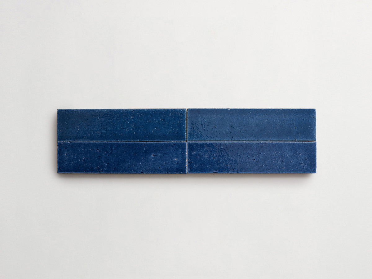 Modern farmhouse brick tile mariner blue gloss 9.5 x2.5.