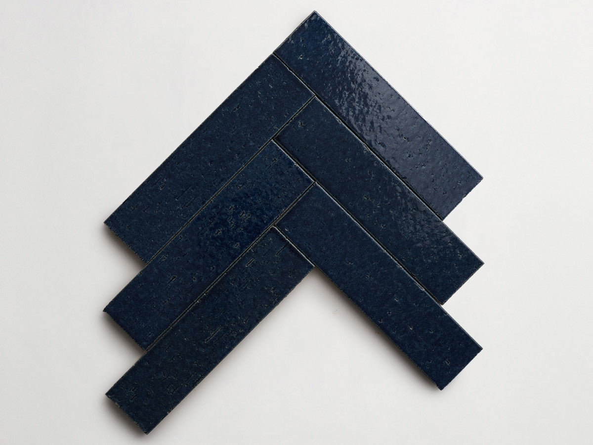 Modern farmhouse brick tile new navy gloss 9.5 x2.5.