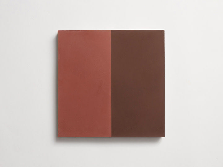 Concrete cement tile 8x8 square red, brown tile.