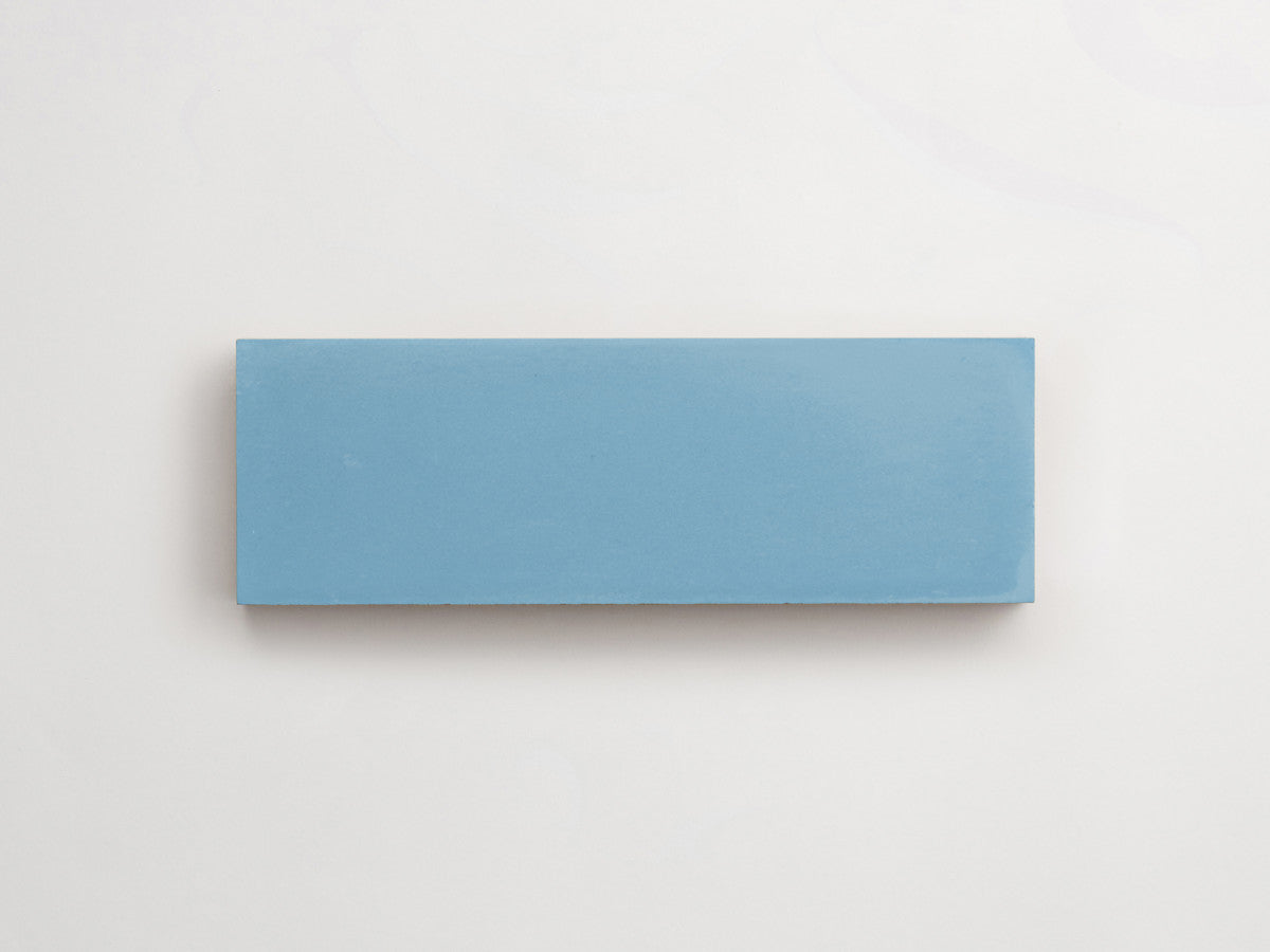 Cement Checkerboard Tile Trio 6x2 Blue, White.