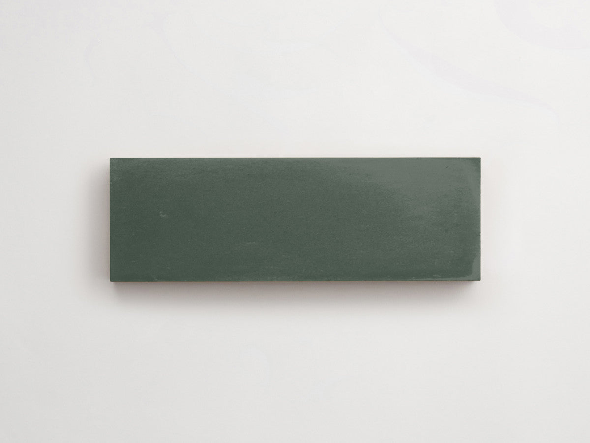 Cement Checkerboard Tile Trio 6x2 Green, Blue, Green.