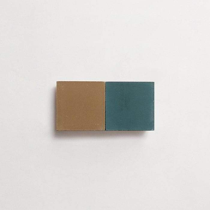 cement: mythology checkerboard | dartmoor | grande | matte | duo | forest + army | sample ~ 2"x2"x⅝"