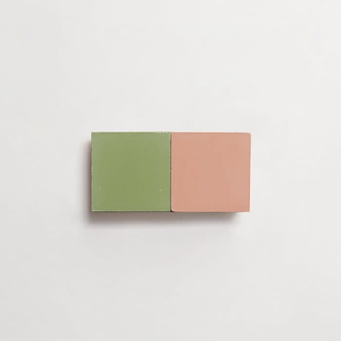cement: mythology checkerboard | flanders | cigar | matte | duo | grass + rouge | sample ~ 2"x2"x⅝"