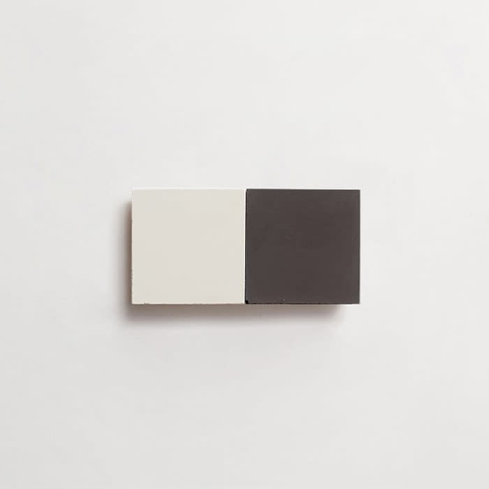 cement: mythology checkerboard | dartmoor | blade | matte | duo | paste + charcoal | sample ~ 2"x2"x⅝"