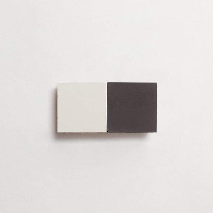 cement: mythology checkerboard | dartmoor | grande | matte | duo | paste + charcoal | sample ~ 2"x2"x⅝"