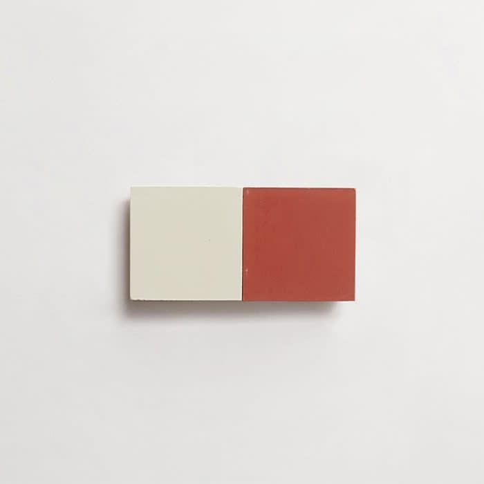 cement: mythology checkerboard | flanders | baguette | matte | duo | roan + flame | sample ~ 2"x2"x⅝"