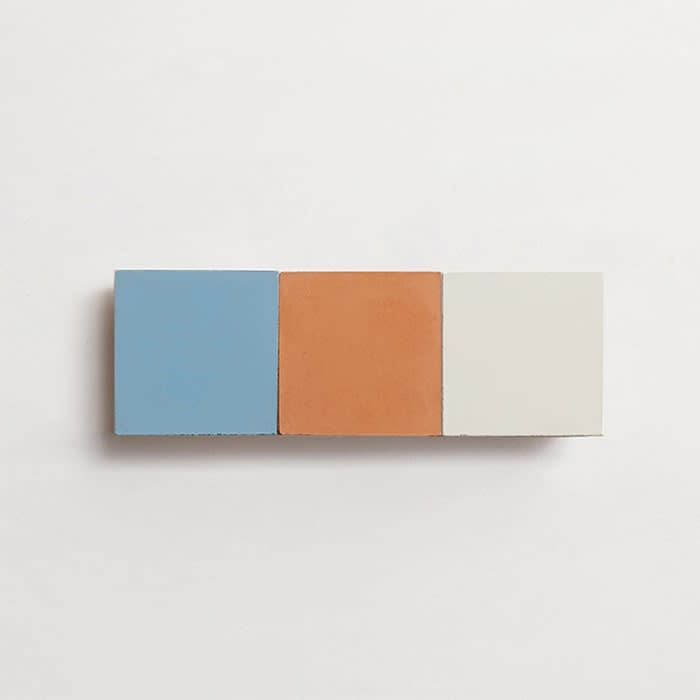 cement: mythology checkerboard | wonderland | cigar | matte | trio | azure, ale + paste | sample ~ 2"x2"x⅝"