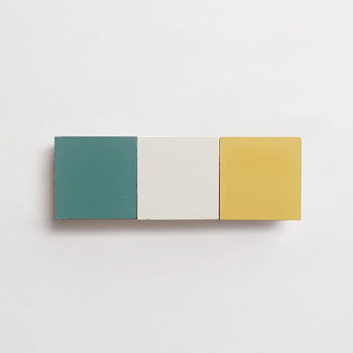 cement: mythology checkerboard | oz | baguette | matte | trio | loch, duckling + paste | sample ~ 2"x2"x⅝"