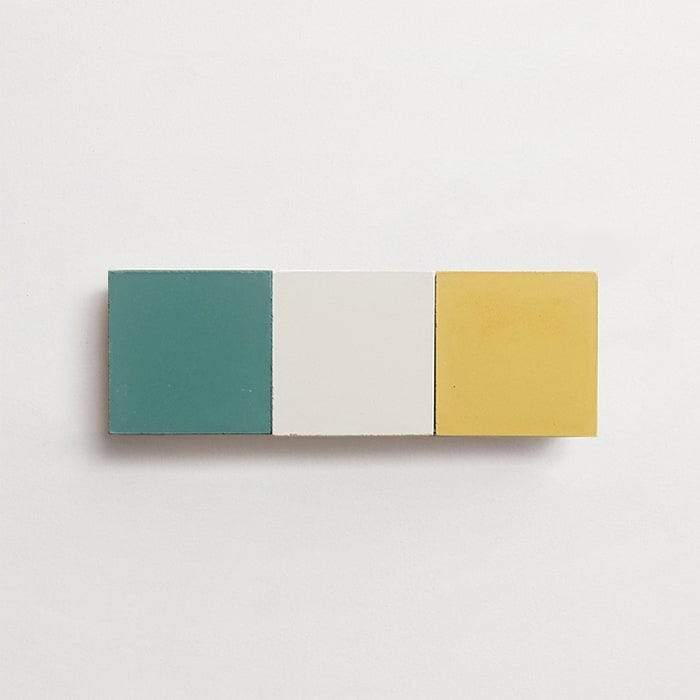 cement: mythology checkerboard | oz | grande | matte | trio | loch, duckling + paste | sample ~ 2"x2"x⅝"