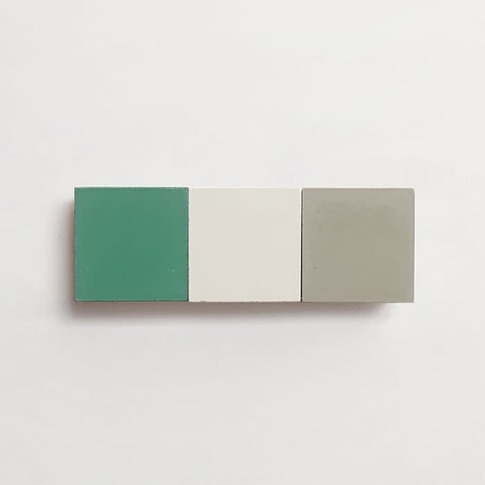 cement: mythology checkerboard | foxglove | grande | matte | trio | paste, wolf + nettle | sample ~ 2"x2"x⅝"