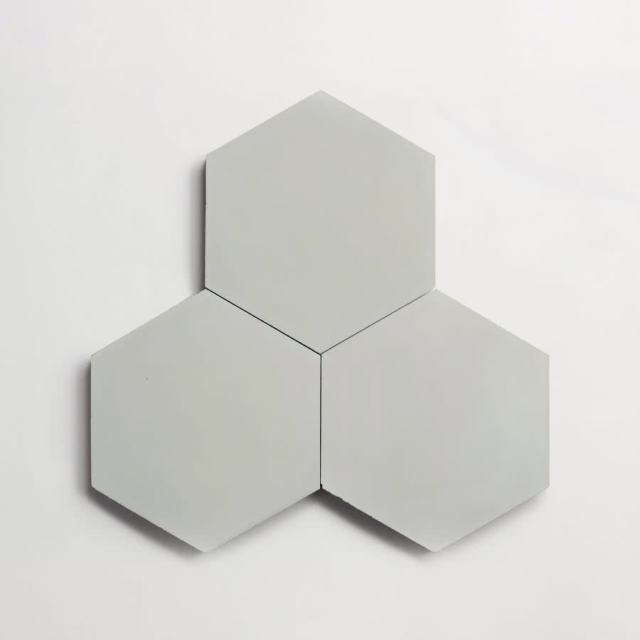 Cement tile solid colors 9x8 Hex Mortar Grey.