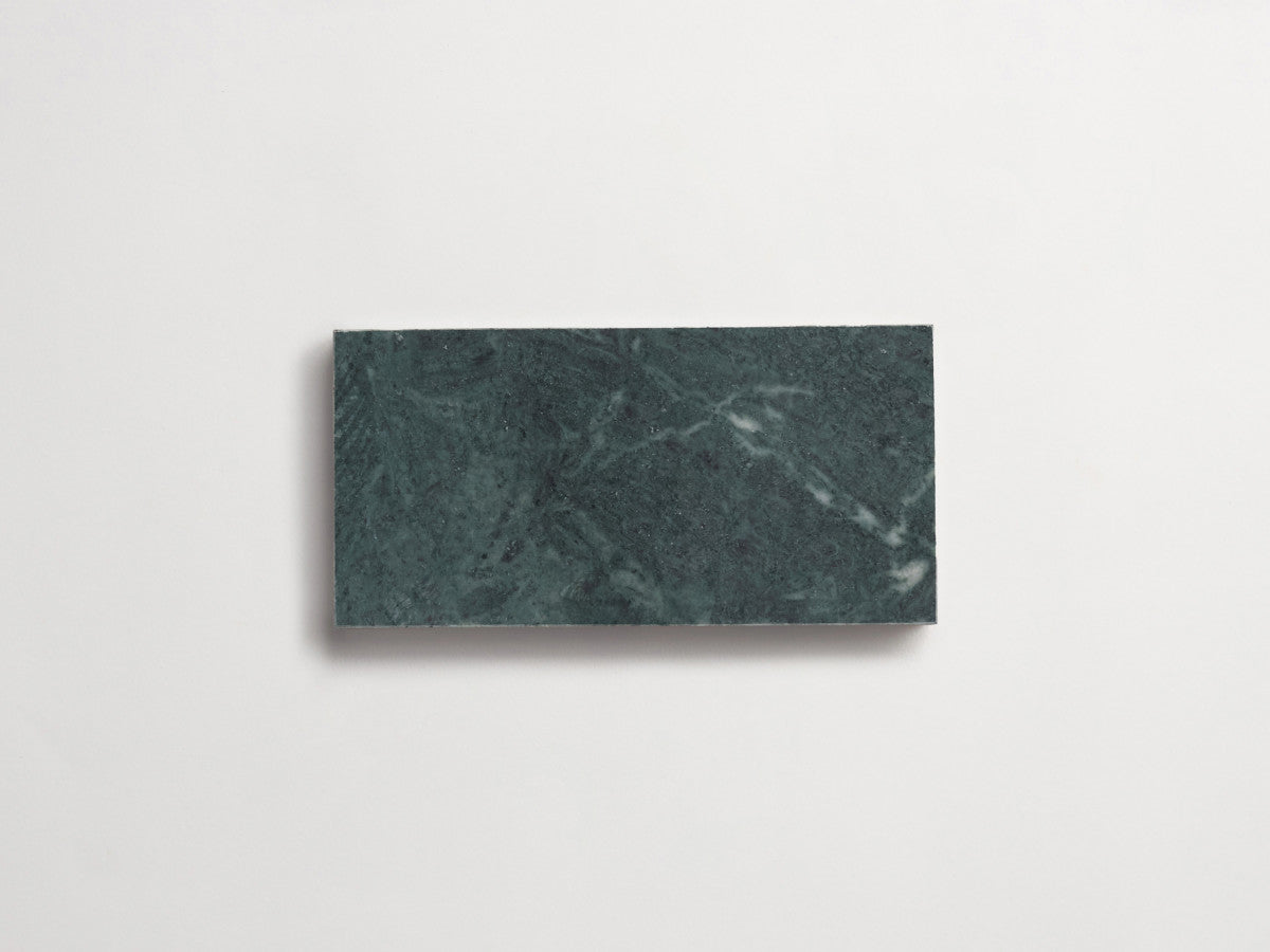 clé lapidary: banchina | subway | honed | verde marble ~ 3"x6"x⅜"