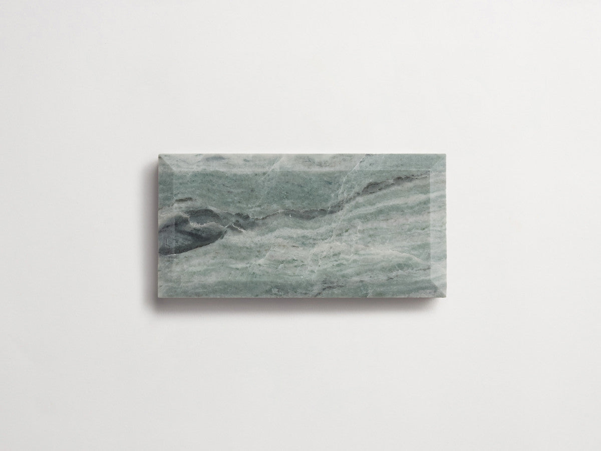 clé lapidary: banchina | beveled subway | honed | jade green ~ 3"x6"x⅜"