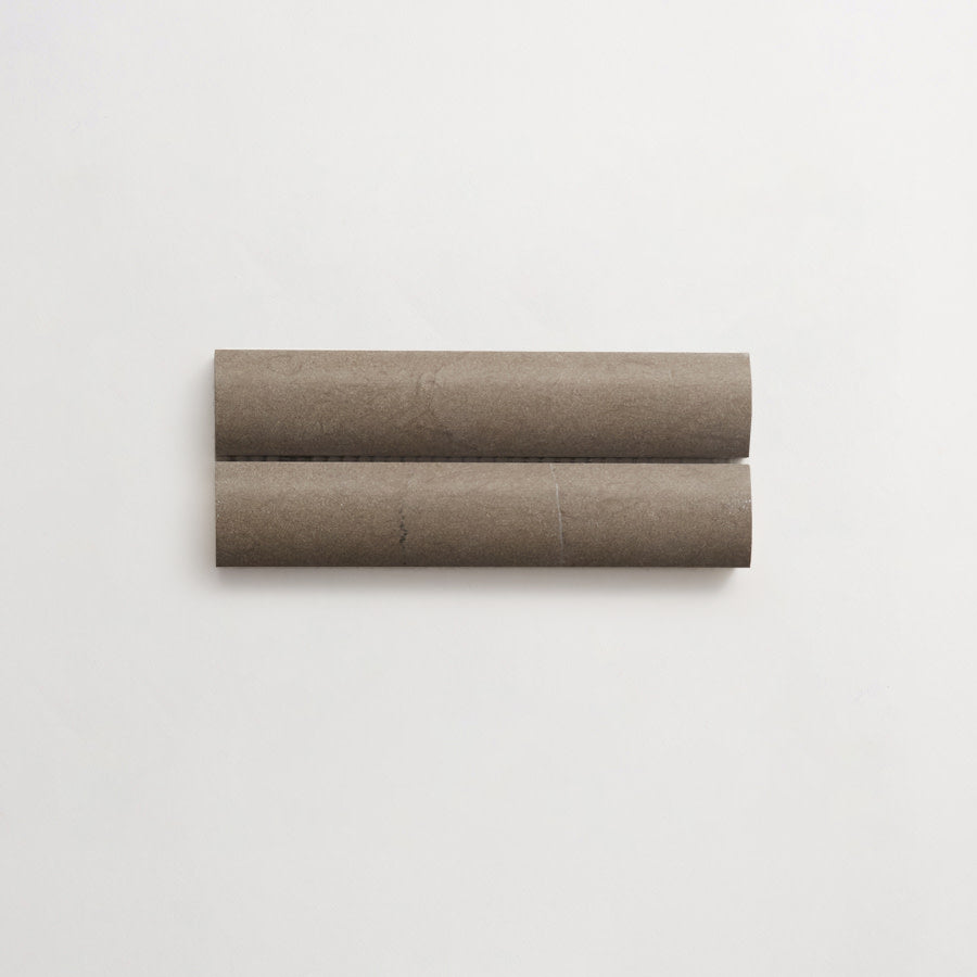 clé lapidary: sculpted shapes | cabochon short mosaic sheet | honed | cashmere grey | sample ~ 1¼"x6"x⅝"