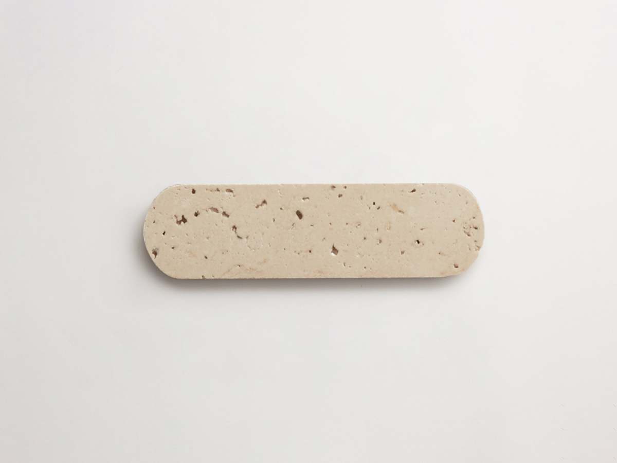 Travertine stone tile oval lapidary tile.