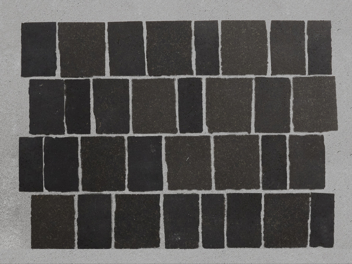 Lapidary mosaic tile sheet warm black 12.25 x 11.125.