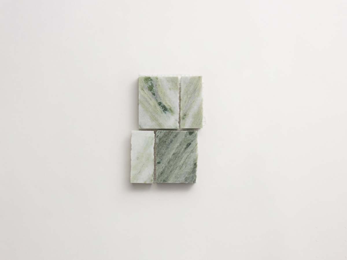 Green mosaic tile marble rough cut lapidary tile.