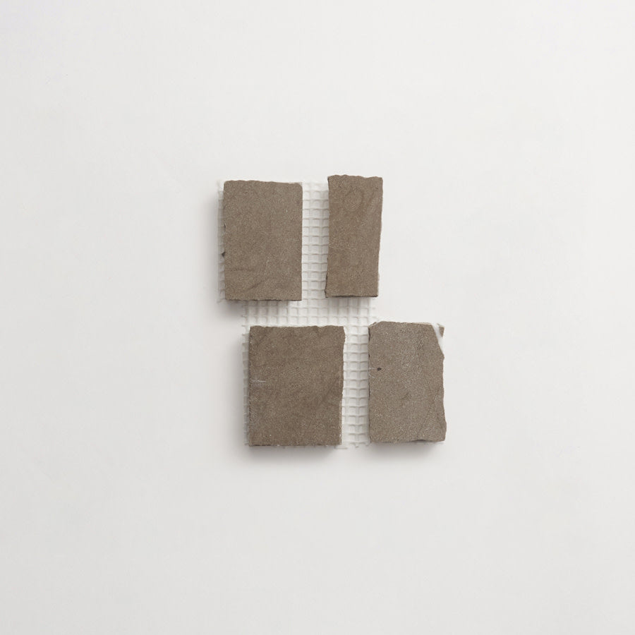 clé lapidary: rough cuts | rough cut mosaic sheet (large joint) | honed | cashmere grey | sample ~ 3"x4½"x⅜"